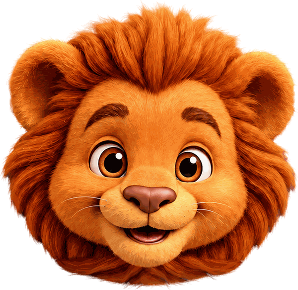 Rosto do Gideon, o leão da Legacy Kids